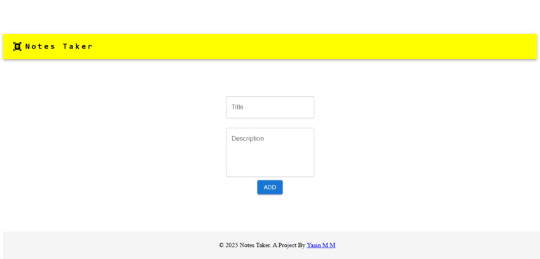 Notes taker React project